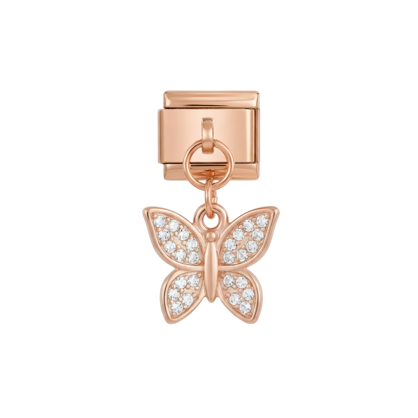 Butterfly with Small Stones on Rose Gold