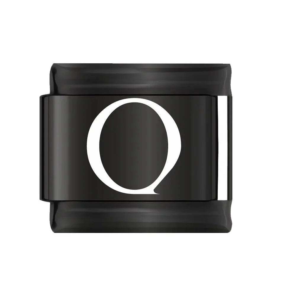 Letter Q in White, on Black - Charms Official