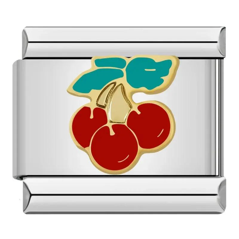 Red Cherries and Green Leaves - Charms Official