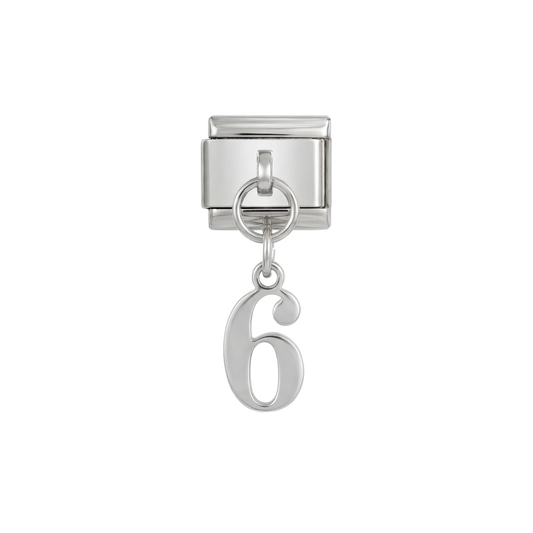 Number 6, Hanging, on Silver