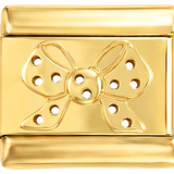 Bow with White Dots on Gold