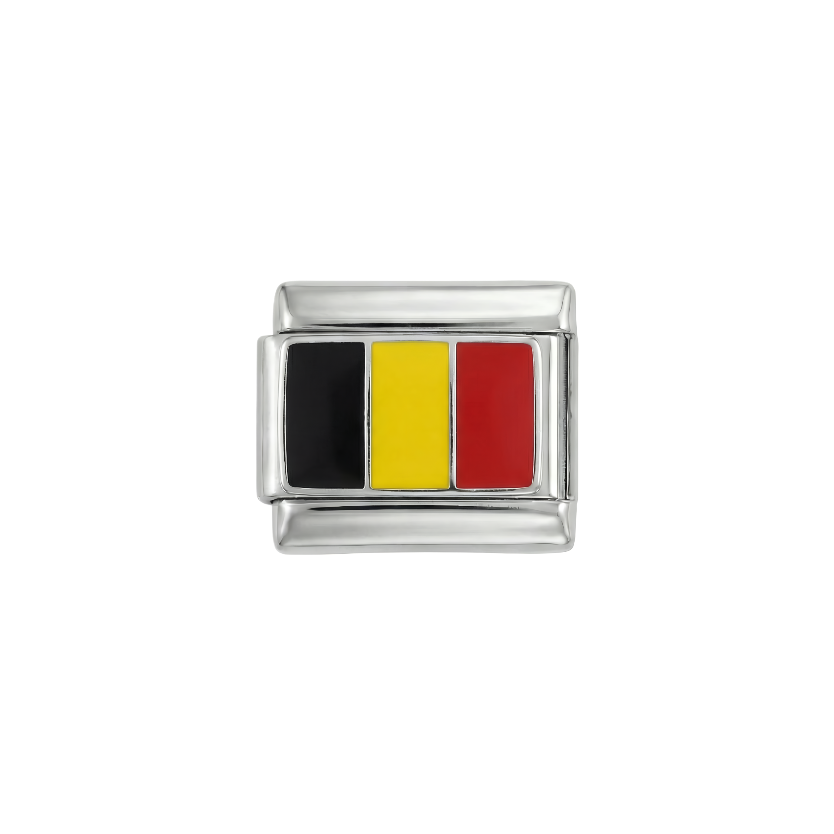 Belgium Flag, on Silver
