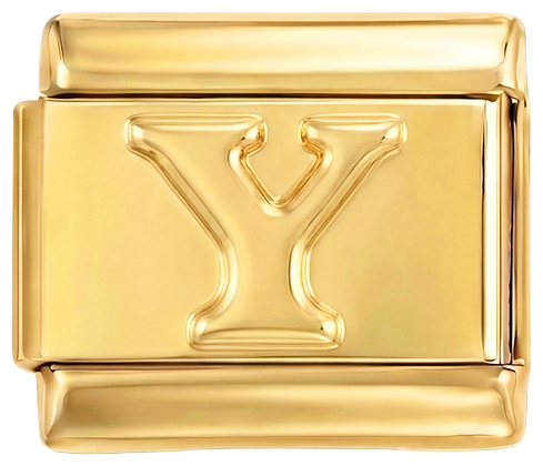 Letter Y in Gold, on Gold