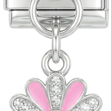 Pink Flower with Stones, on Silver - Pink-Flower-with-Stones-on-Silver.png