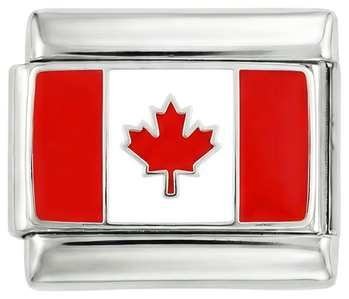 Canada Flag, on Silver