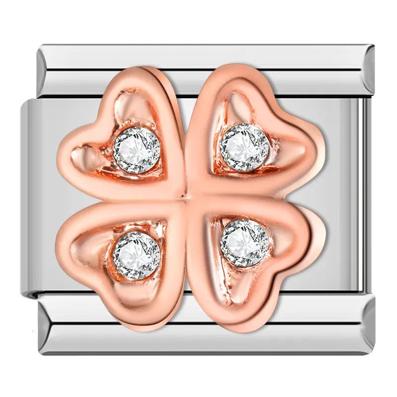 Flower, in Rose Gold, with its Stones - Charms Official