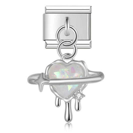 Planet Heart, on Silver - Charms Official