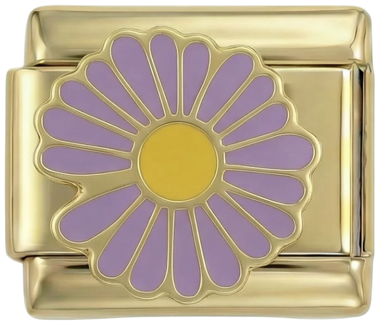 Purple Flower with Yellow Heart on Gold - purple-flower-with-yellow-heart-on-gold.png