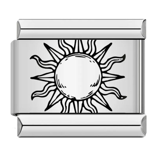 Sun Bewitched Black, on Silver - Charms Official